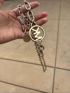 Michael Kors Gold-Tone MK Logo belt